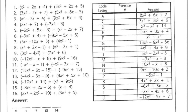 Worksheets On Algebra 1