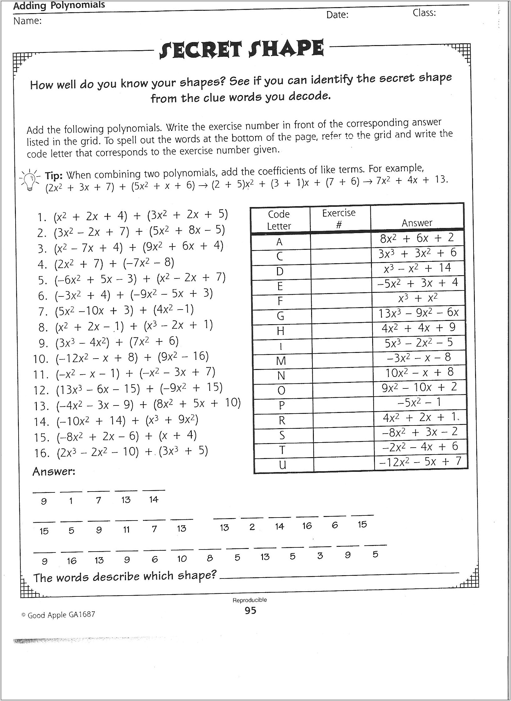 Worksheets On Algebra 1