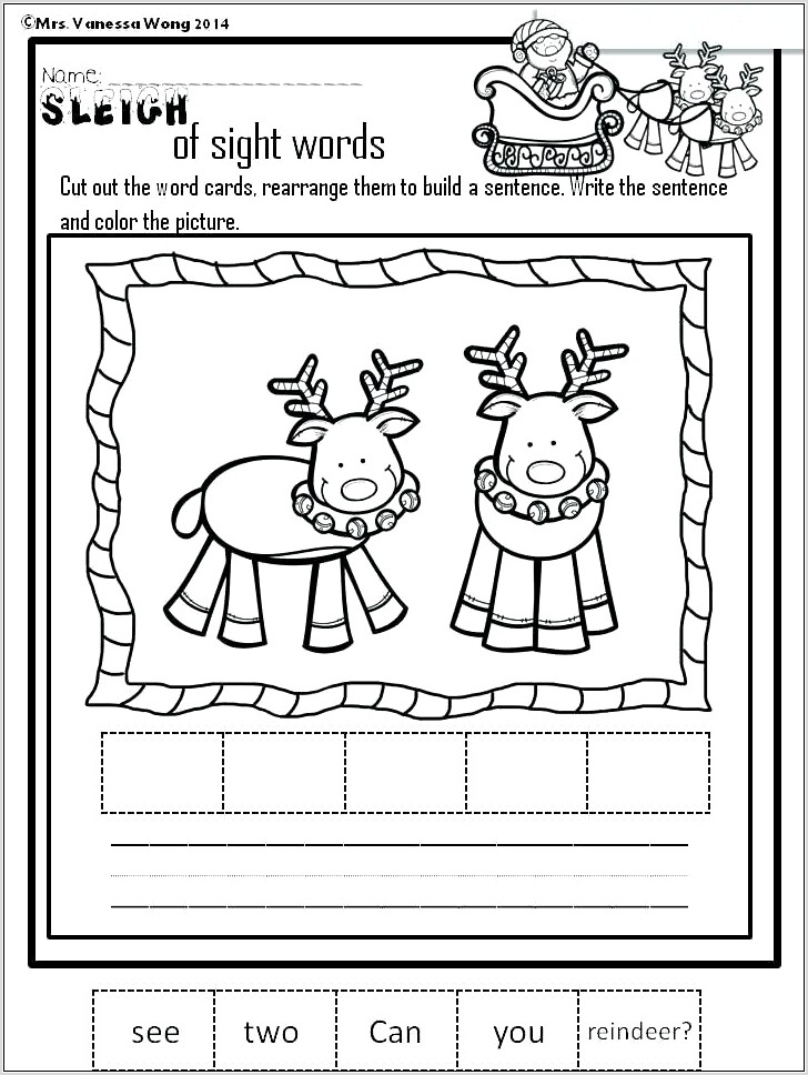 Worksheets On Sight Words For Preschool