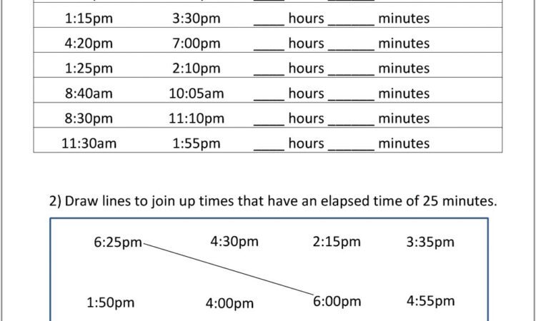 Worksheets On Time Lapse