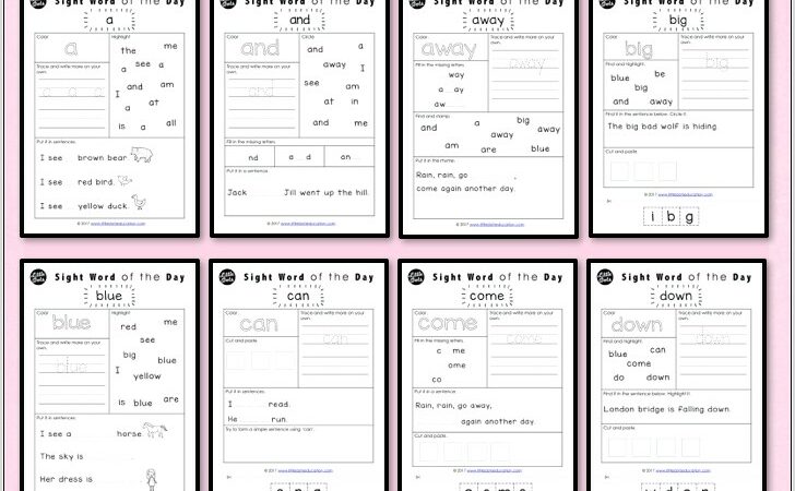 Worksheets Sight Words Free