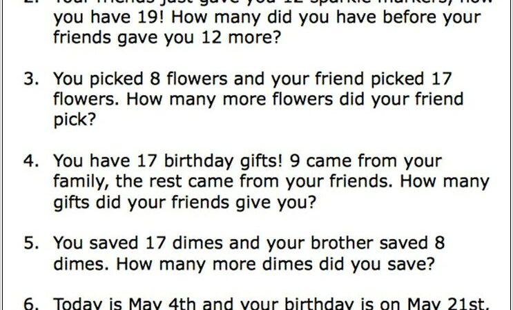 Worksheets Word Problems 2nd Grade