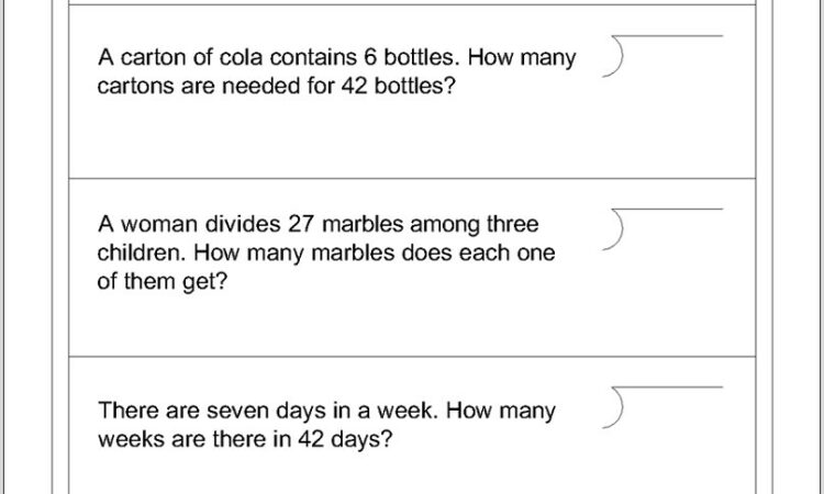 Worksheets Word Problems Division