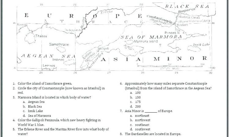 World Map Worksheet High School