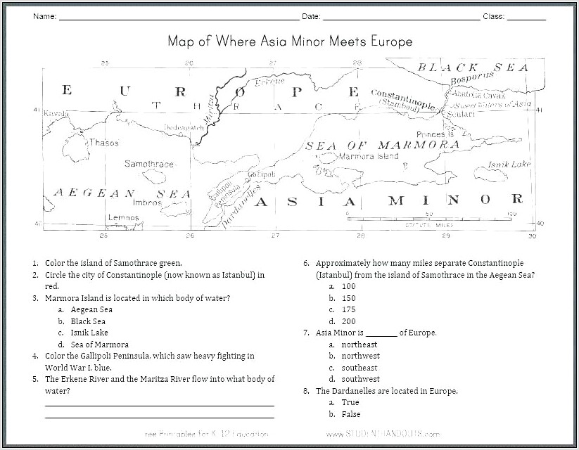 World Map Worksheet High School