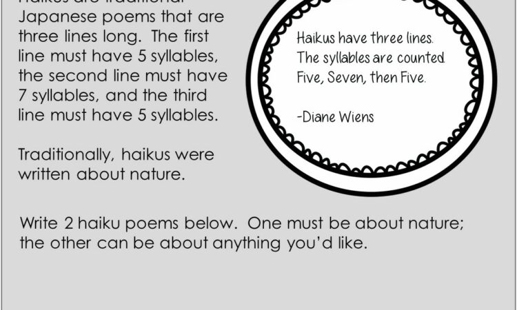 Writing A Haiku Poem Worksheets