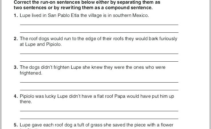 Writing Complete Sentences Worksheet Pdf