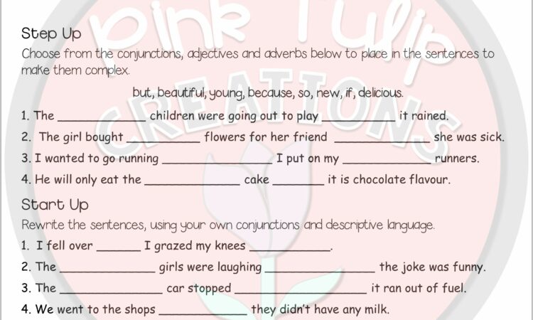 Writing Complex Sentences Worksheet Answers