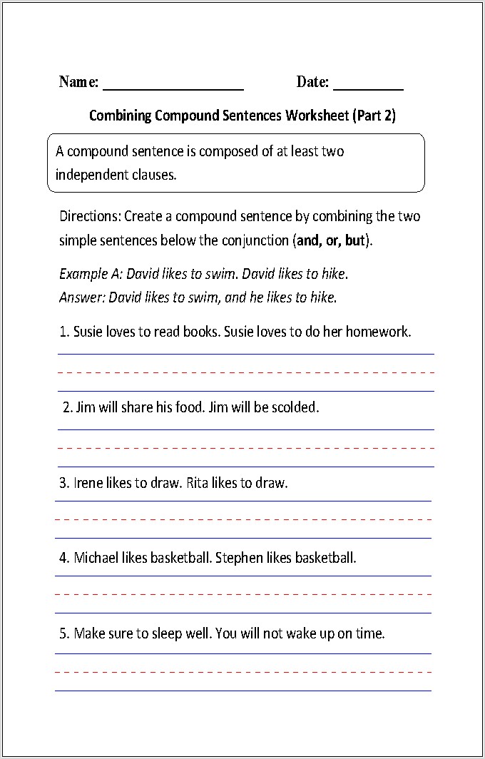 Writing Complex Sentences Worksheet Ks2