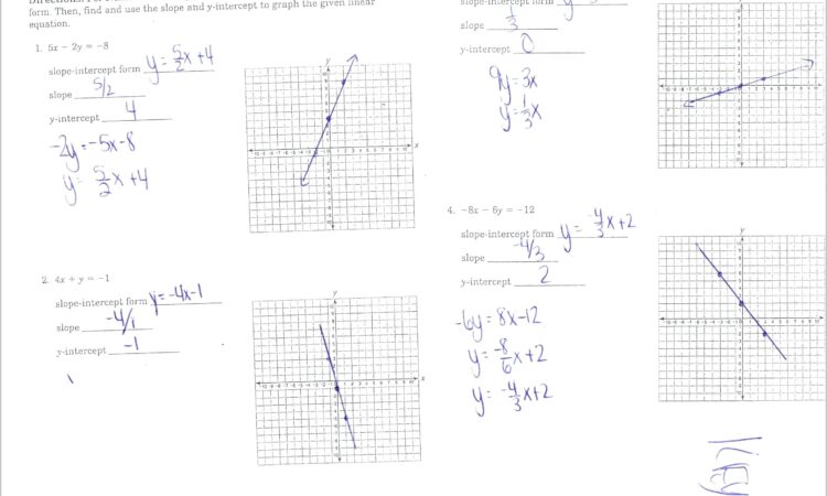 Writing Equations Of Lines Worksheet With Answers