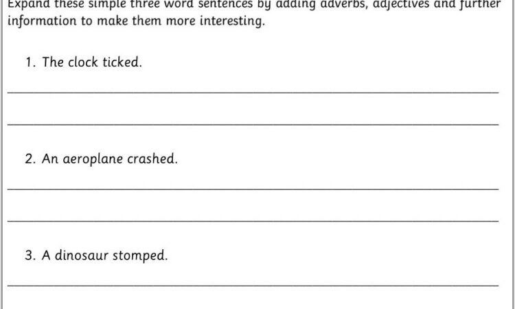 Writing Interesting Sentences Worksheet