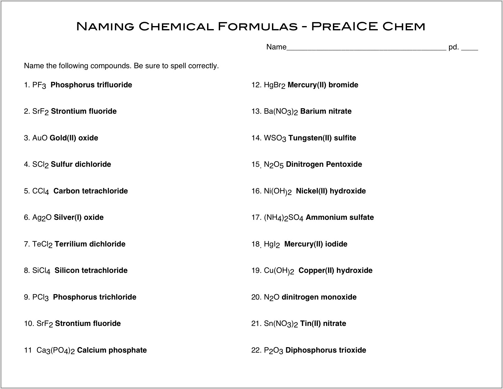 Writing Ionic Compounds Worksheet 2
