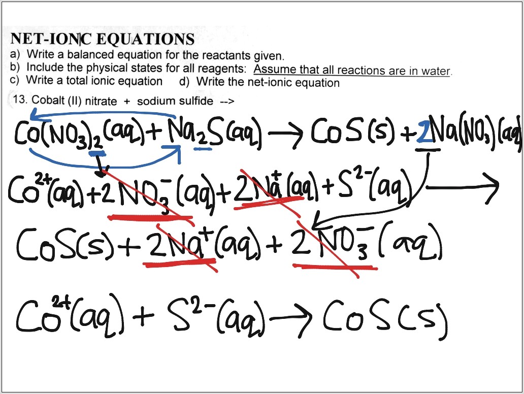 Writing Ionic Equations Worksheet Pdf