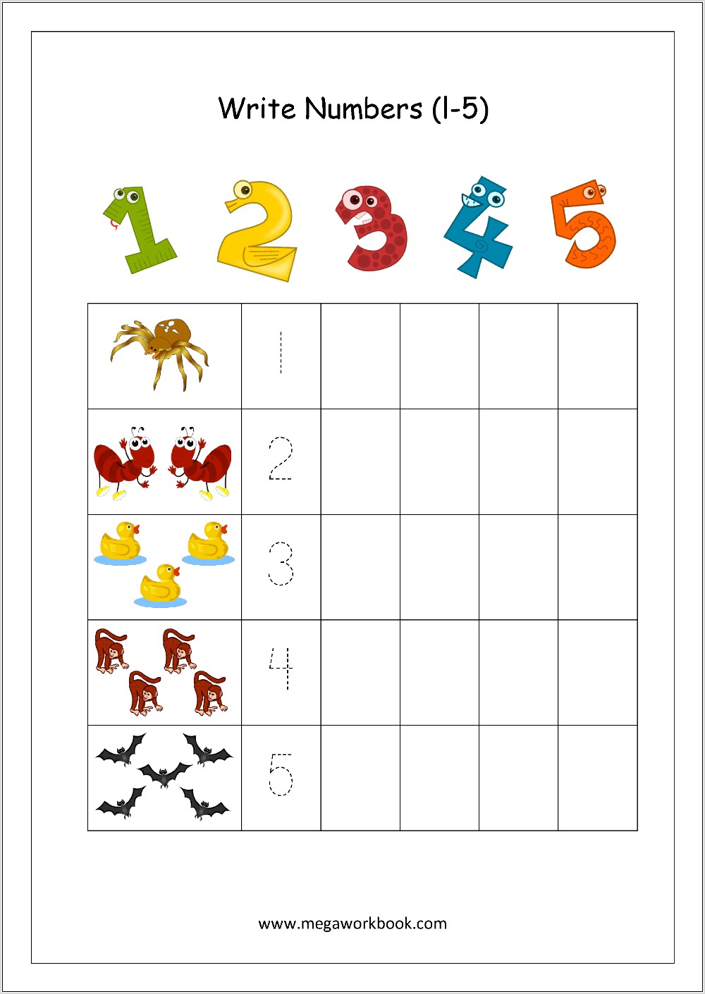 Writing Numbers In Order Worksheet