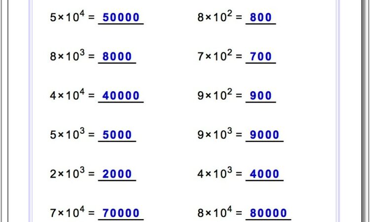 Writing Numbers In Scientific Notation Worksheet Pdf