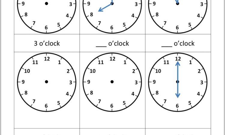 Writing Numbers On A Clock Worksheet