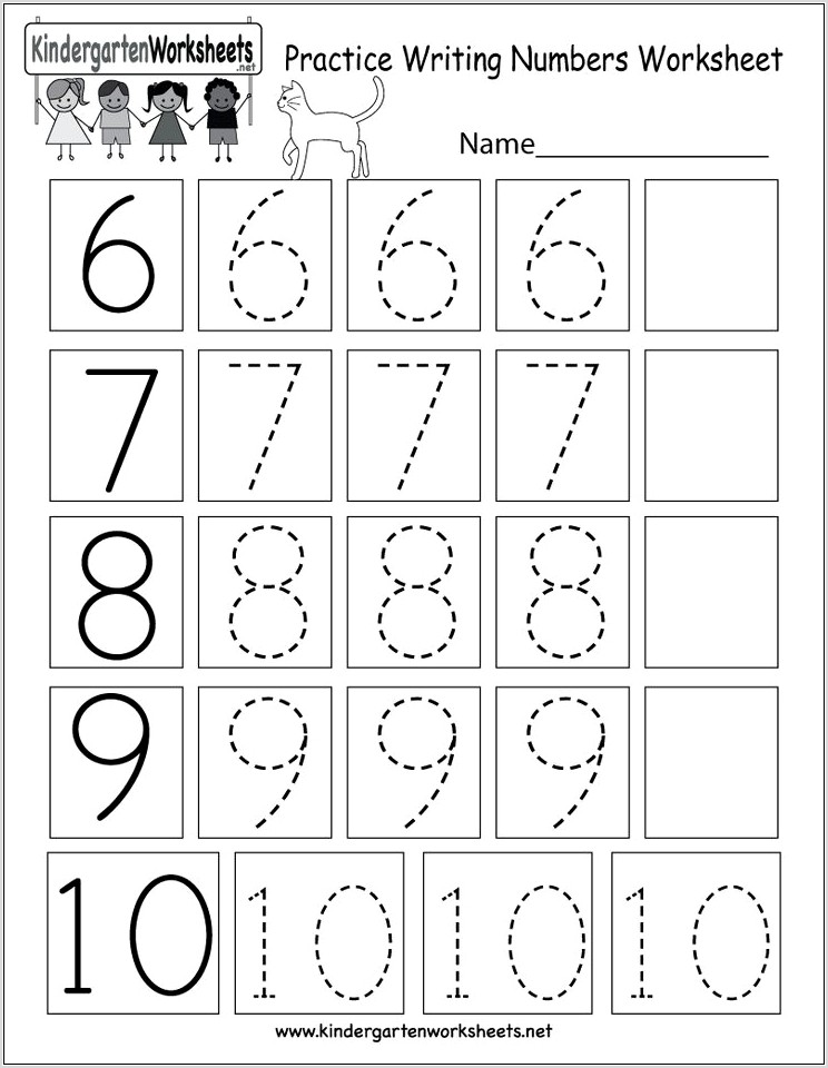 Writing Numbers Worksheet Kindergarten