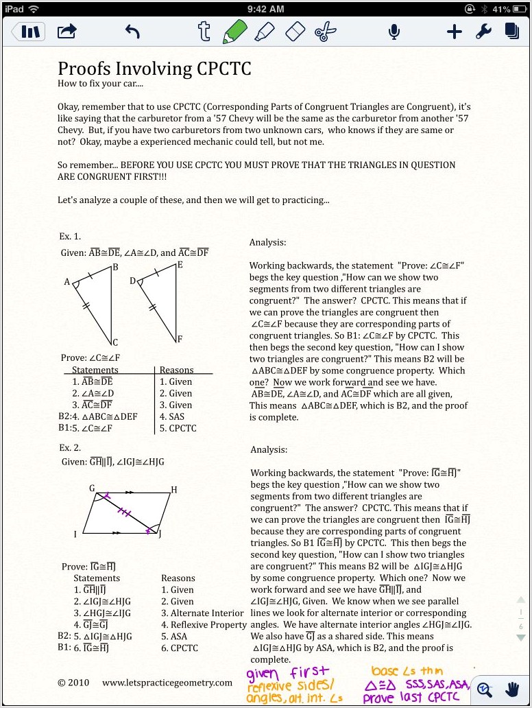 Writing Proofs In Geometry Worksheet With Answers