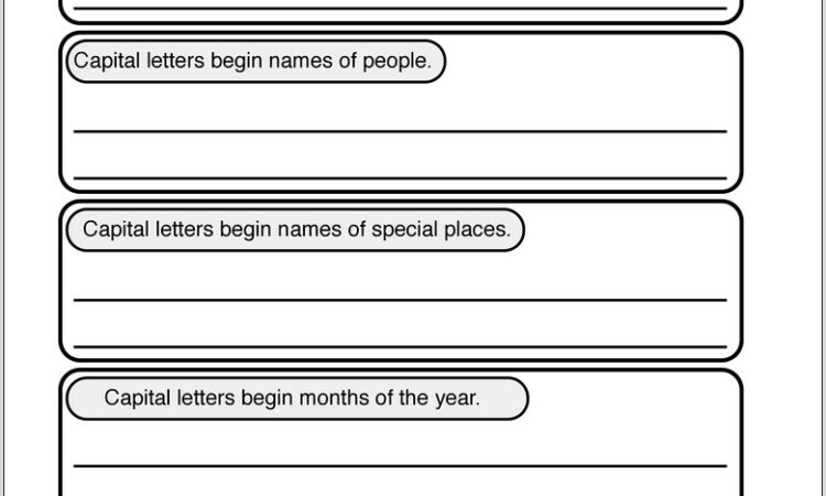 Writing Sentences With Capital Letters Worksheet