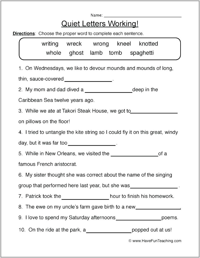 Writing Sentences Worksheets For 4th Grade