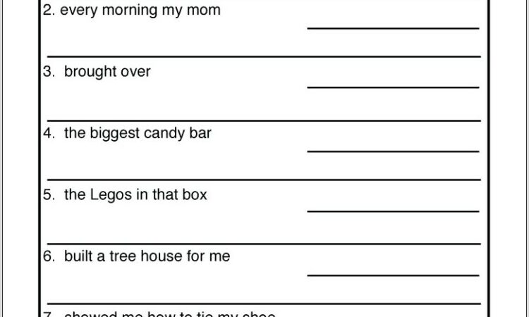 Writing Sentences Worksheets For Grade 1