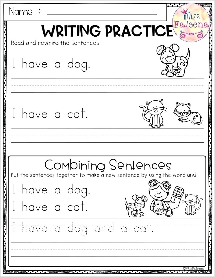 Writing Sentences Worksheets For Middle School