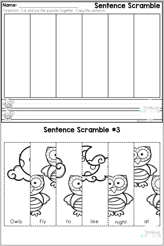 Writing Sentences Worksheets For Preschool