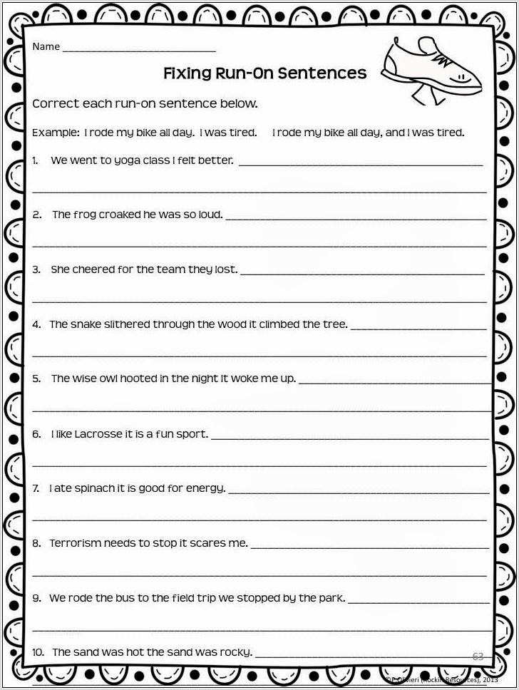 Writing Sentences Worksheets Grade 4