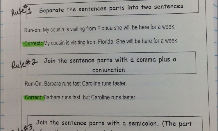 Writing Sentences Worksheets Middle School