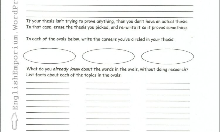 Writing Topic Sentences Worksheet Pdf