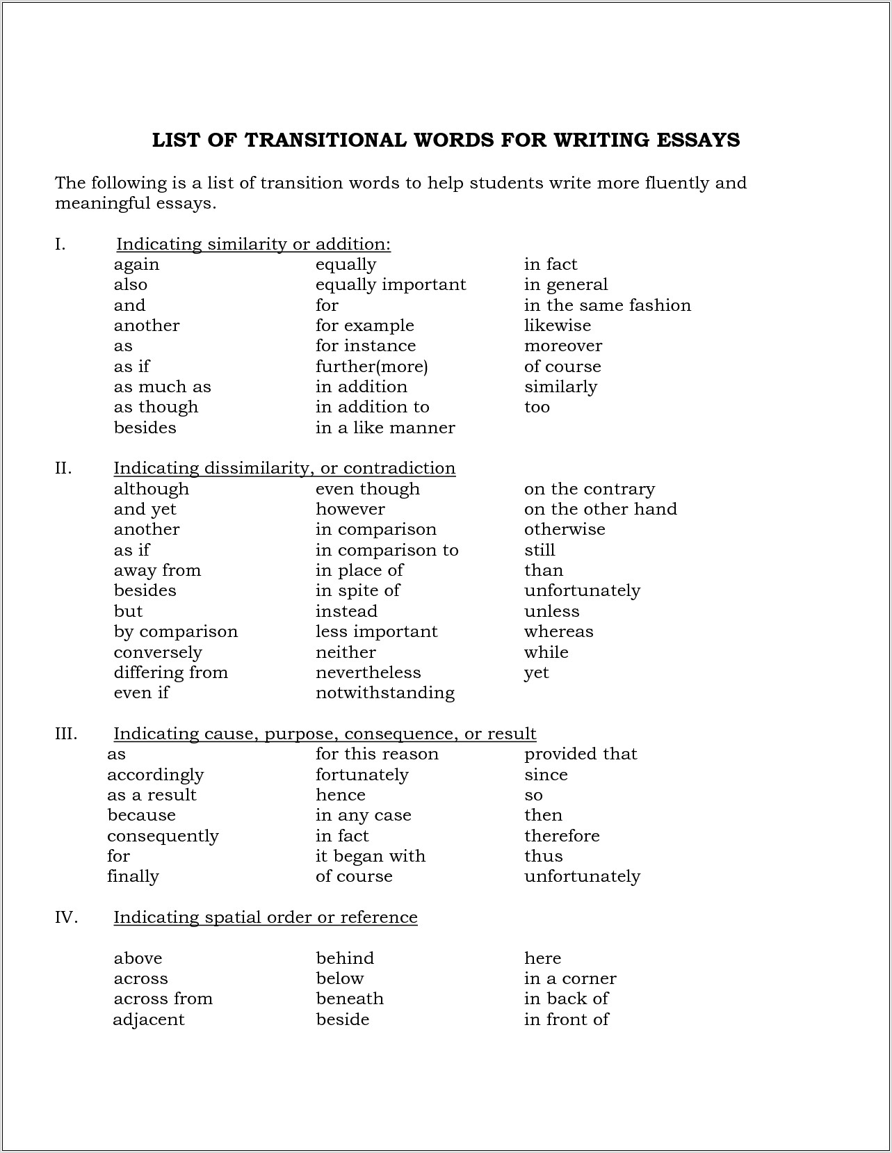 Writing Transitions Worksheet Elementary