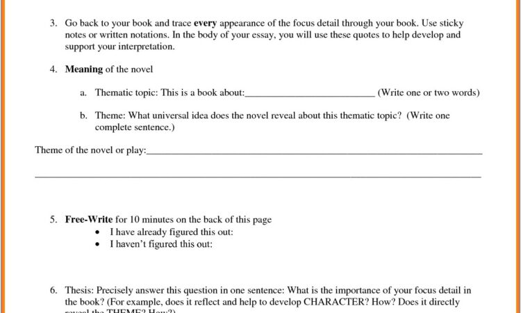 Writing Worksheet Middle School