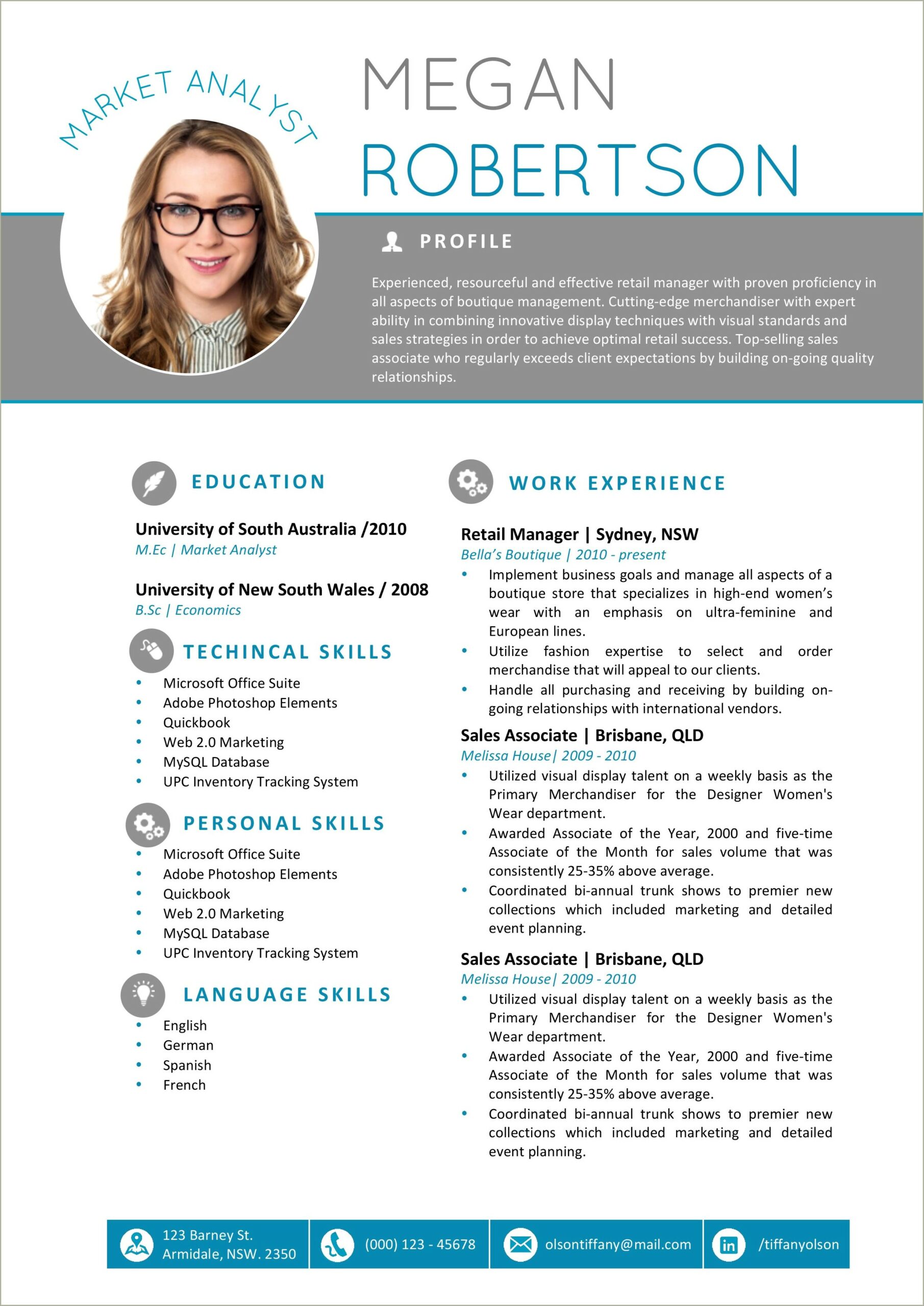 1 Page Resume Template Free Download