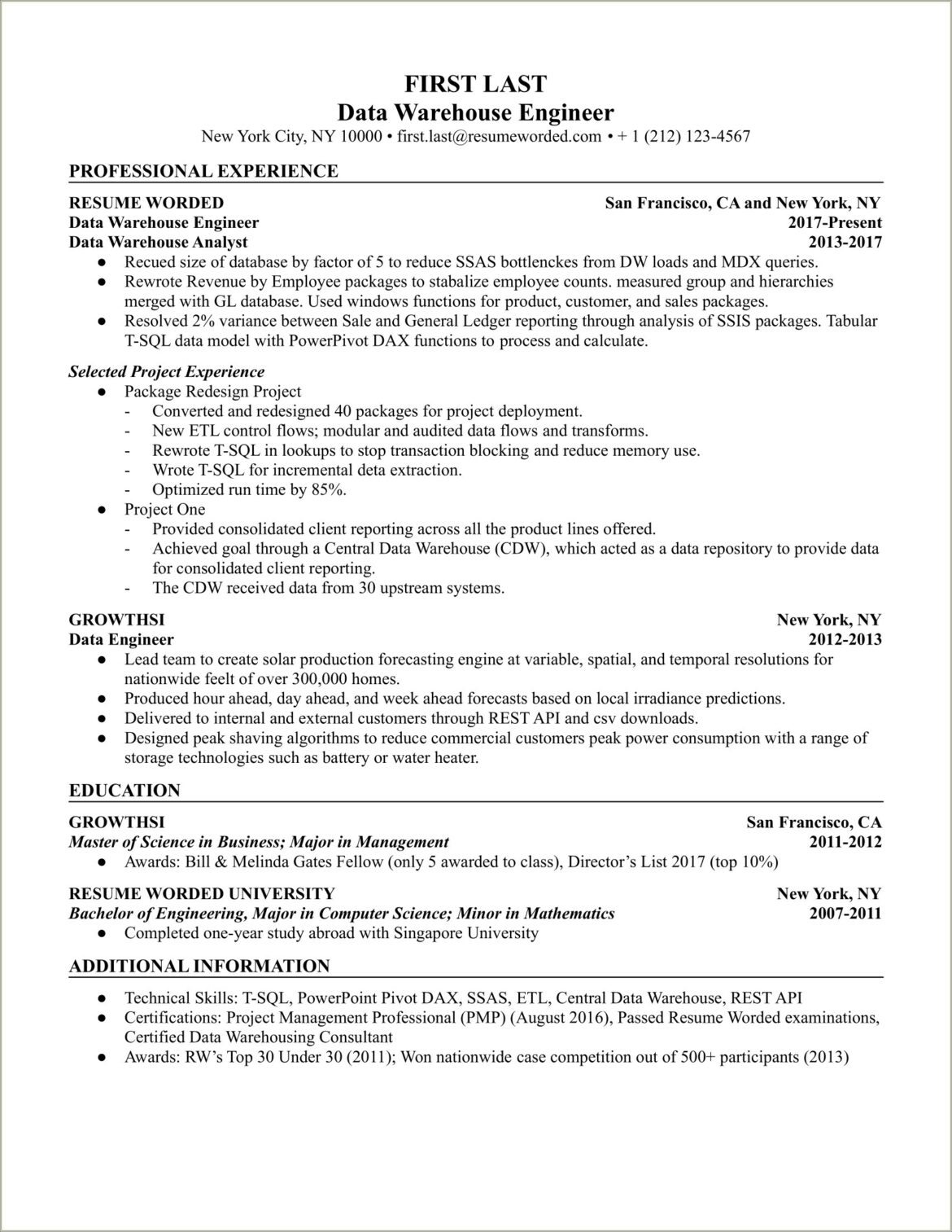 1 Year Of Warehouse Experience Resume