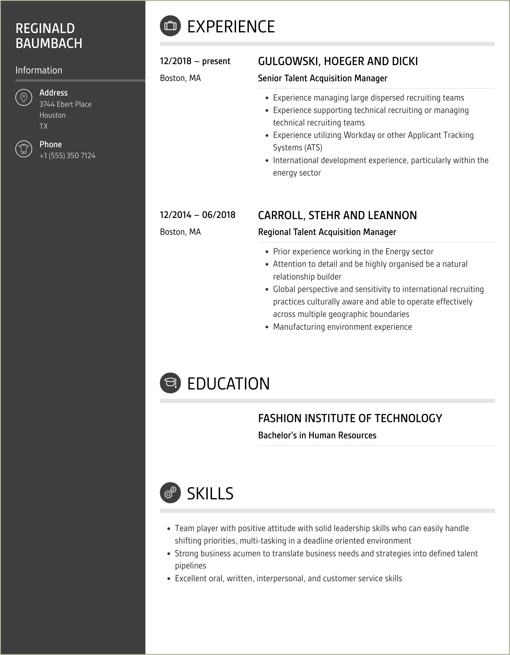 10+ Talent Acquisition Manager Resume Samples Jobherojobhero