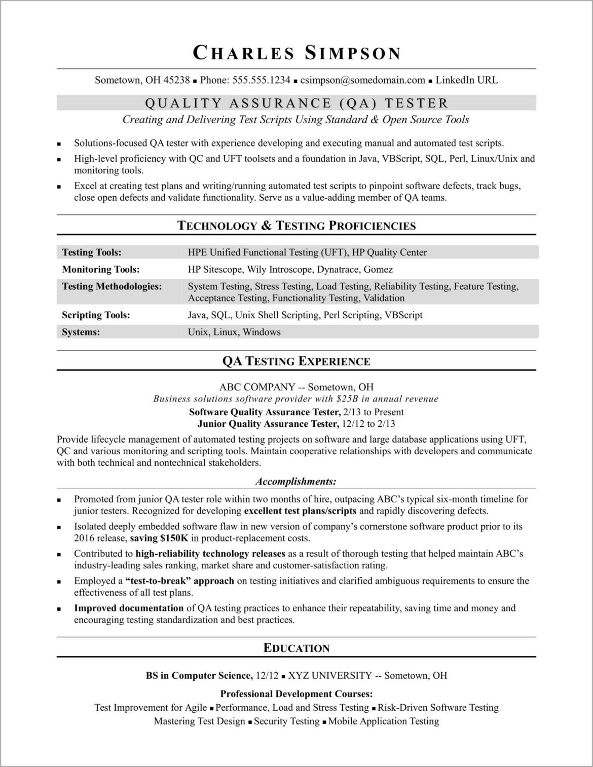 10+ Test Engineer Resume Samples Jobherojobhero