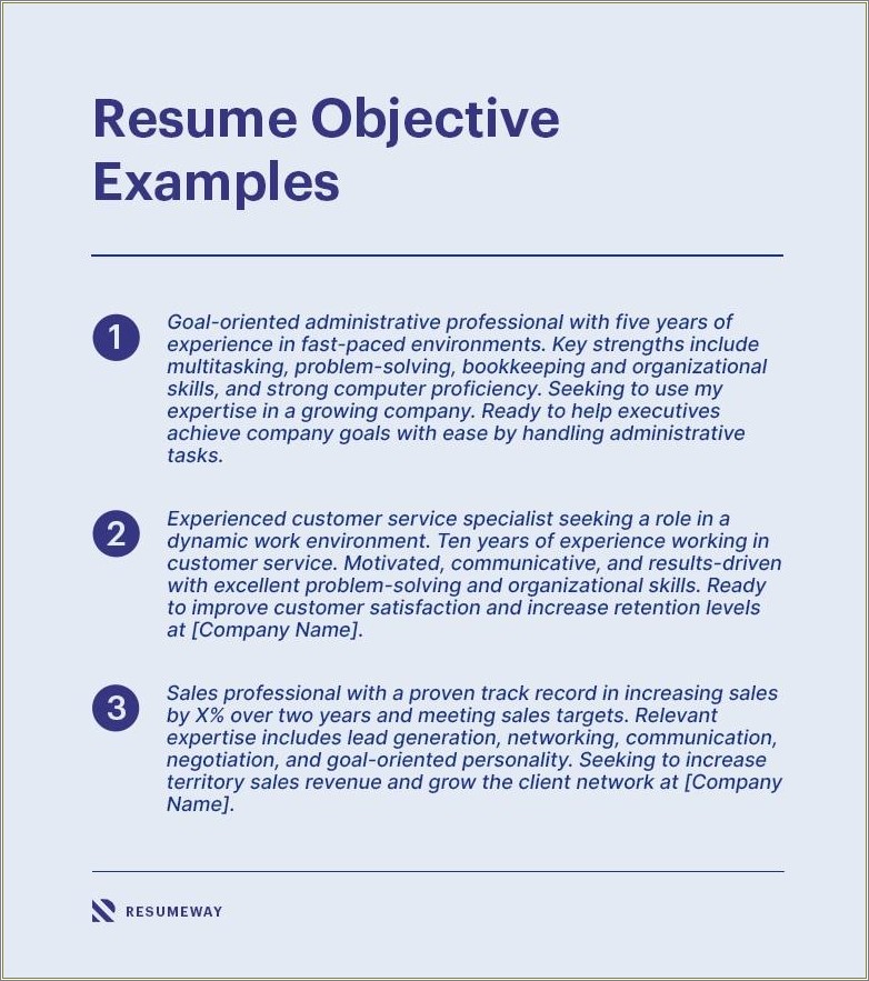 100 Examples Of Resume Job Objective Statements