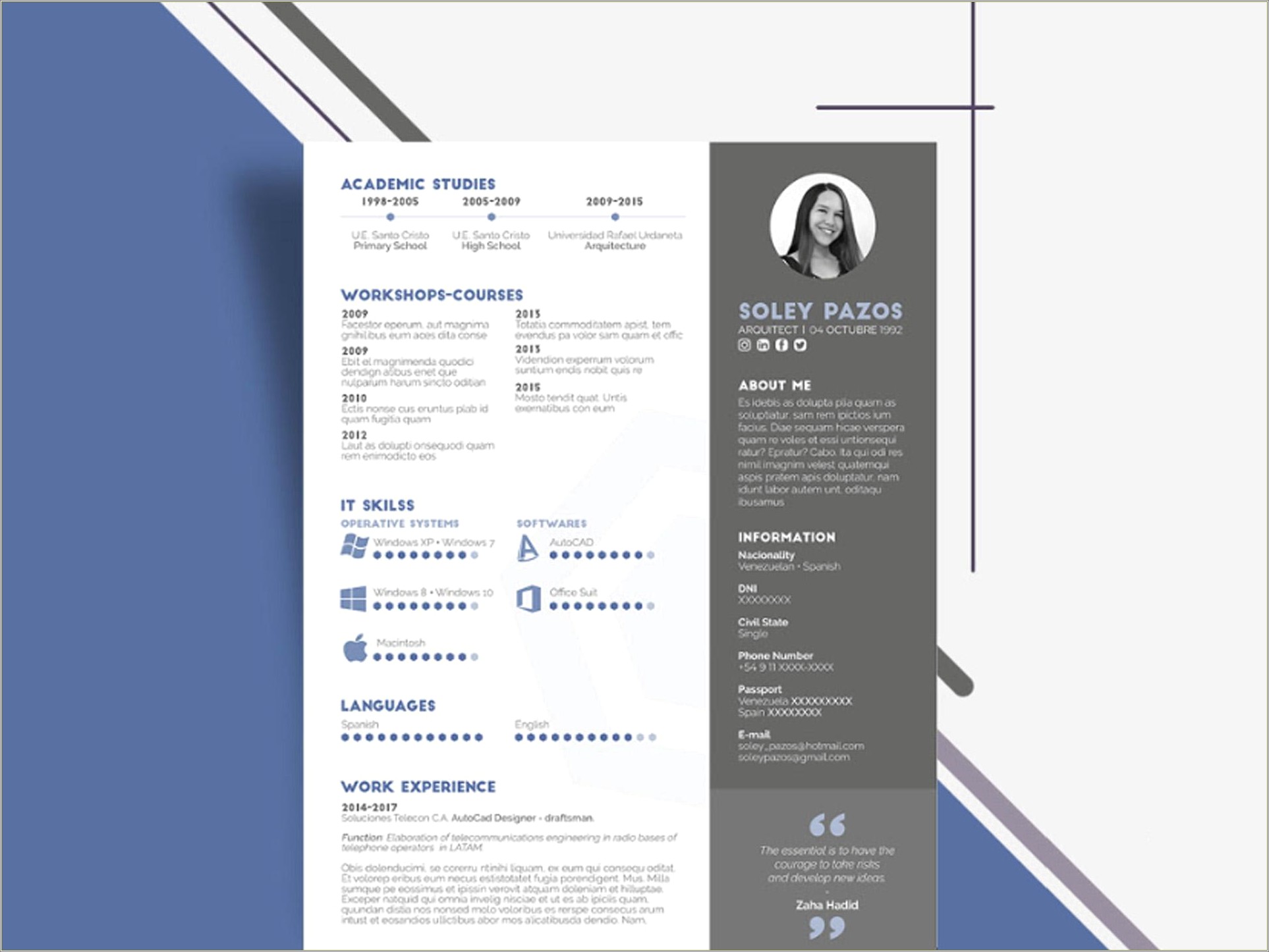 2 Column Resume Template Free For Students