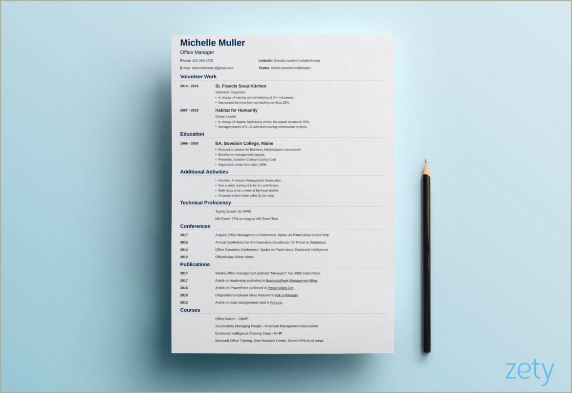 2 Page Resume Staple For Job Fair