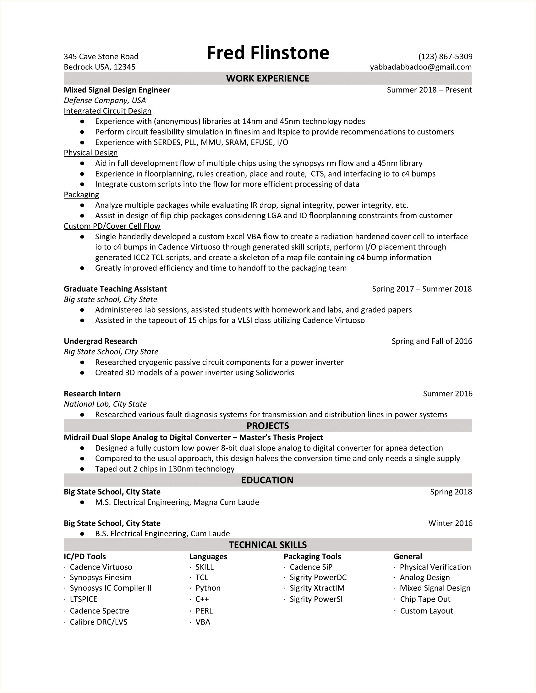 2 Year Experience Resume Format For Electrical Engineer