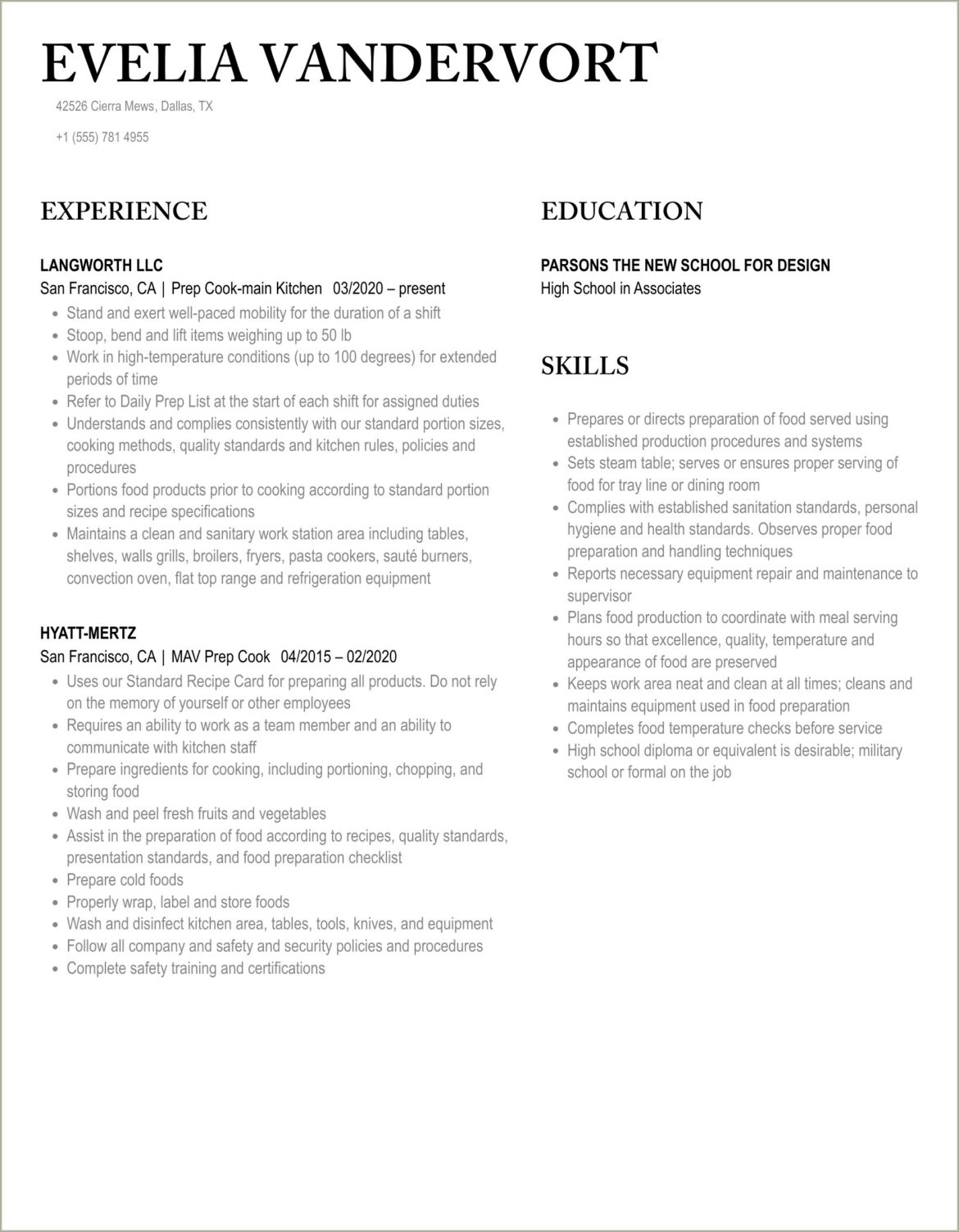 20+ Prep Cook Resume Samples Jobherojobhero