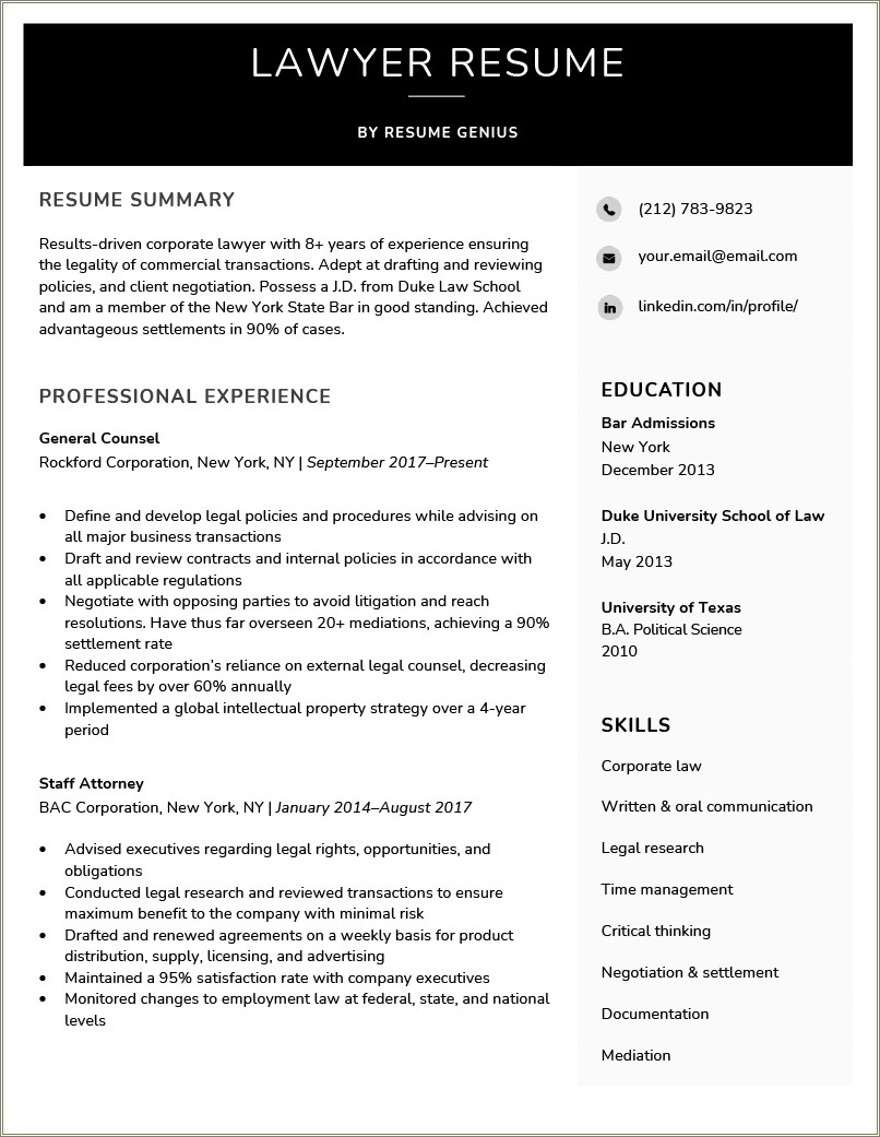 20 Years Experience But No Degree Resume