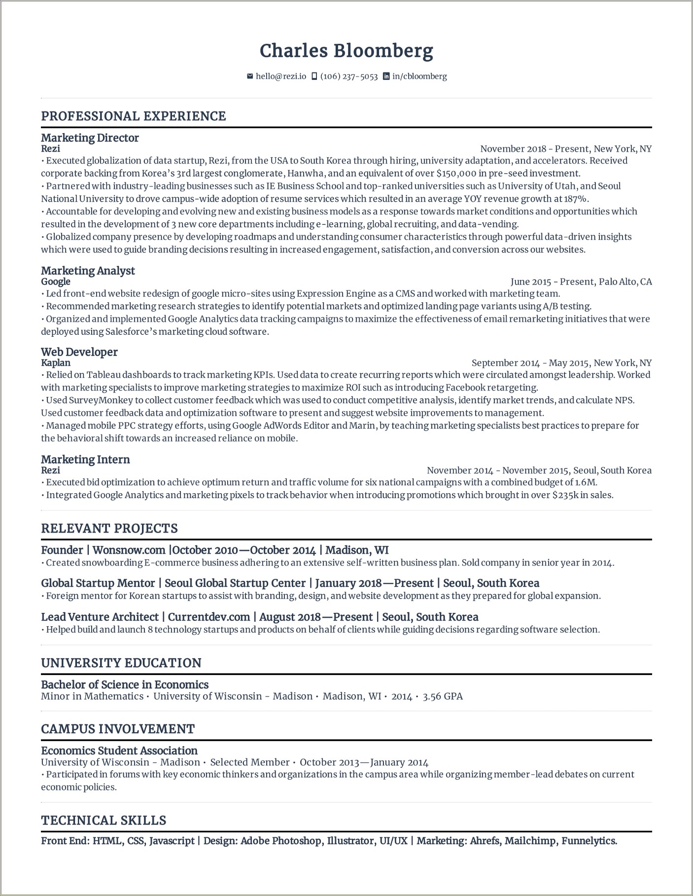 2018 Free Ats Friendly Resume Template