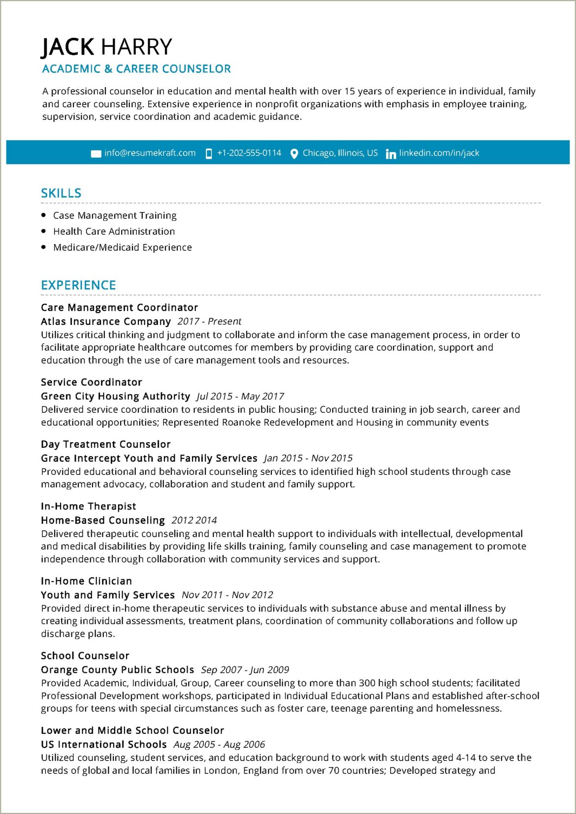 2018 Professional Resume Examples For Counselor Resumes