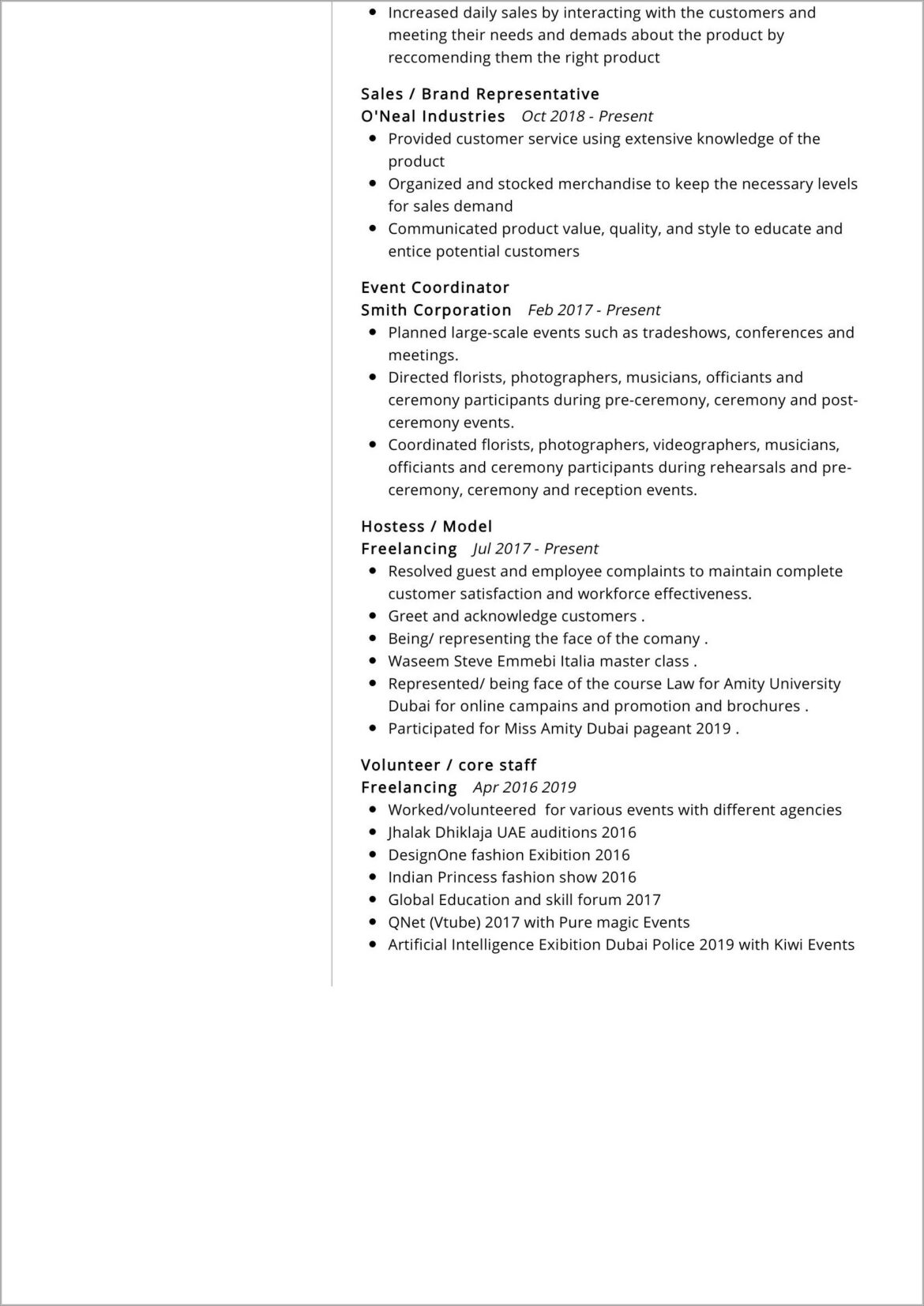 2019 Resume Objective For Event Manager