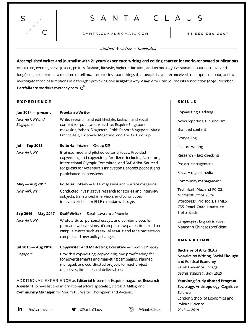 2019 Resume Sample For Political Science Job