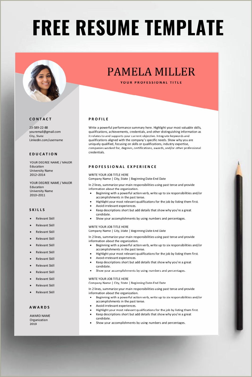 22 Contemporary Resume Template Free Download