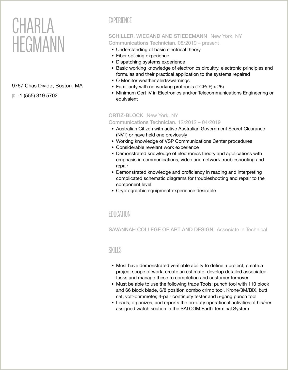 25 N Mos Army Description For Resume