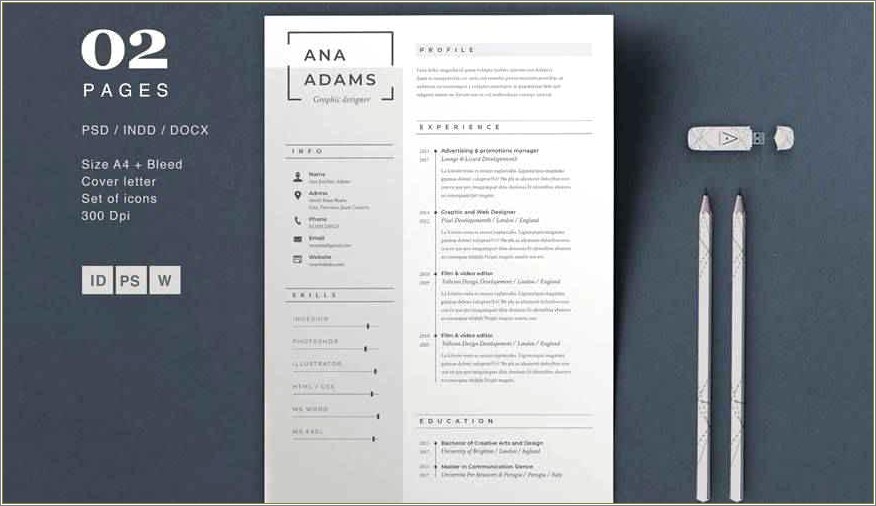 3 Page Resume Template Indd Docx