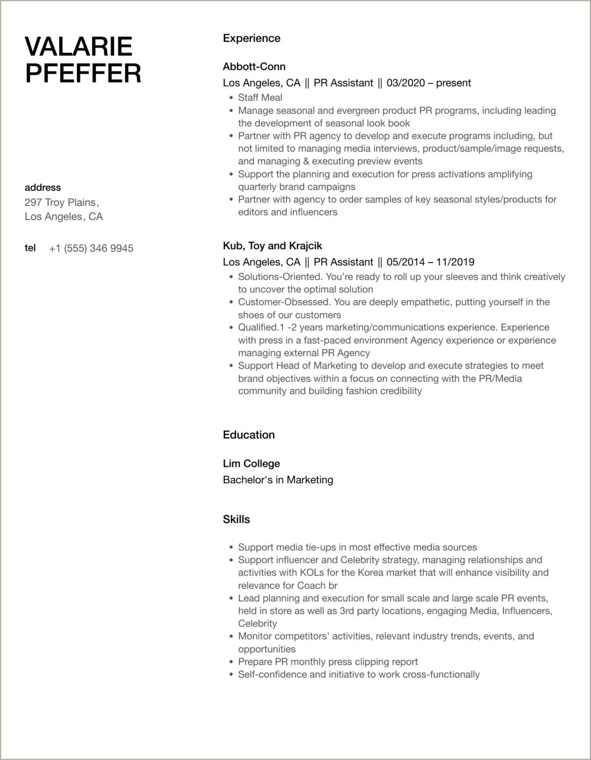 40+ Public Relations Assistant Resume Samples Jobherojobhero